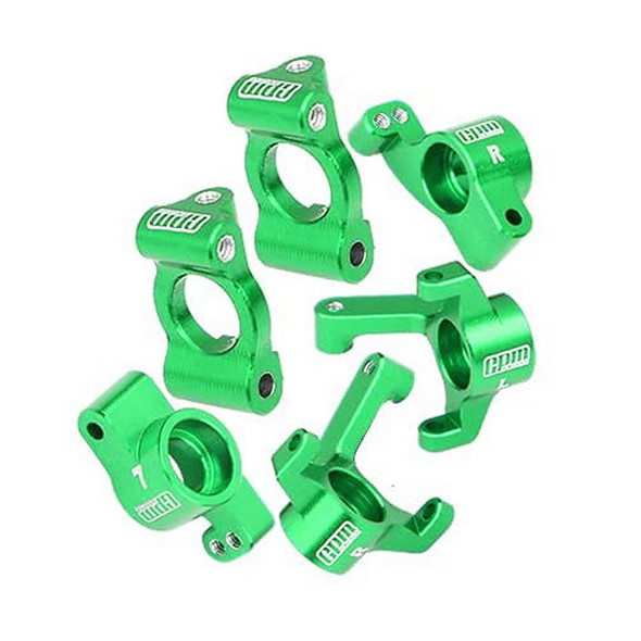 GPM Alum Front Caster Blocks/Front Knuckle Arm/Rear Hubs Green for Losi 1/24 Micro-B