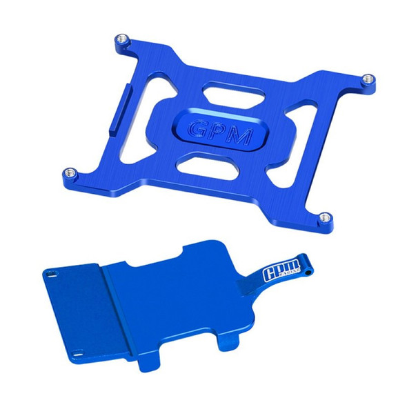 GPM Alum Battery Holder + ESC & Receiver Mounting Plate Blue for Losi 1/24 Micro-B