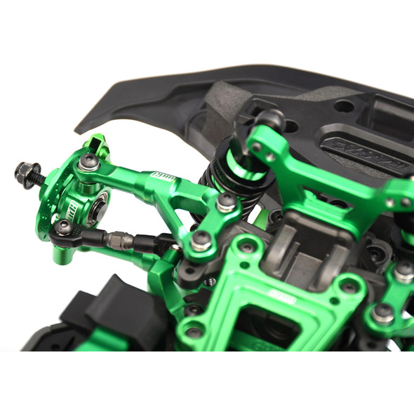 GPM Alum 7075 Alloy Front Steering Block Green for Traxxas 1/10 4-Tec Drift Car