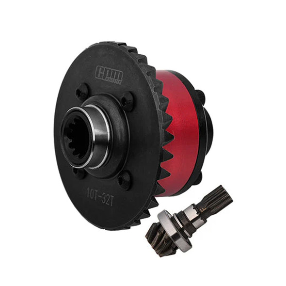 GPM Medium Carbon Steel + Alum Alloy Front Differential Red for X-Maxx / XRT