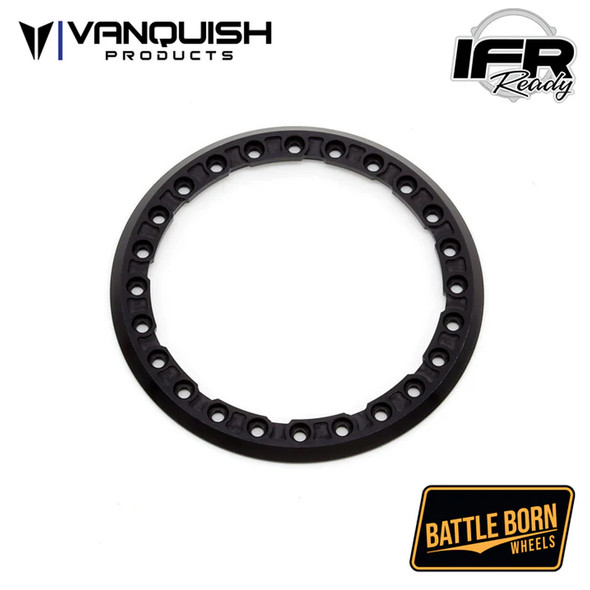 Vanquish VPS08180 2.2 Aluminum Battle Born Wheels Notched Beadlock Ring Black