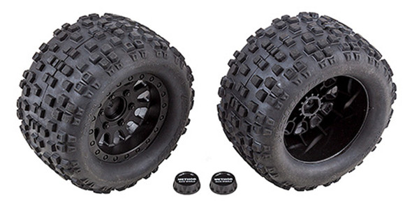 Associated 25841 Tires & Method Wheels Black w/Hex (2Pcs) for Rival MT10