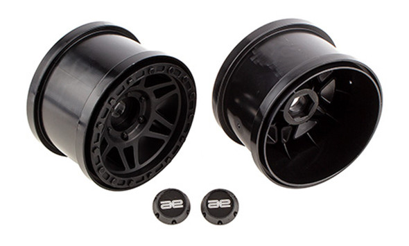 Associated 25902 1/8 Black Wheels (2Pcs) for Rival MT8 Monster Truck