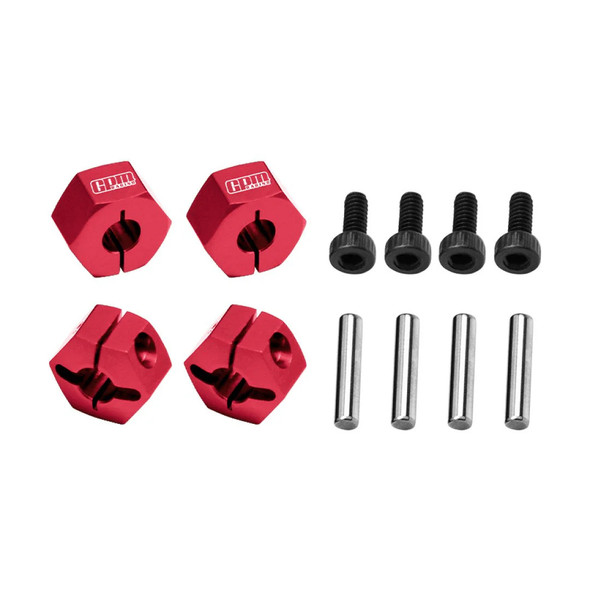 GPM Aluminum Front & Rear Clamp Type Wheel Hub 12mm Red for 1/16 Mini Maxx