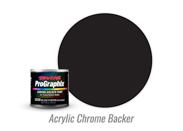 Traxxas 5044 ProGraphix RC Body Acrylic Chrome Backer Paint - Black (3.38oz)