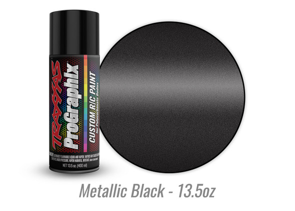 Traxxas 5075X ProGraphix RC Body Spray Paint - Metallic Black (13.5oz)