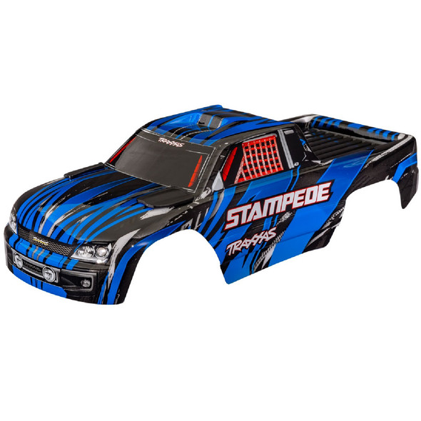 Traxxas 3620A-BLUE Painted Decals Applied Blue Body w/ F/R Mounts for Stampede 2WD