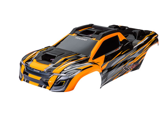 Traxxas 7812T Painted, Decals Applied Orange Body w/ F/R Body Supports for XRT