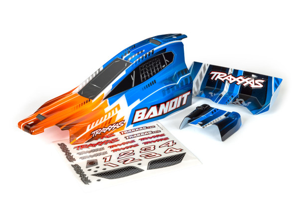 Traxxas 2450T Painted, Decals Applied Orange/Blue Body w/ Wing for Bandit & Bandit VXL