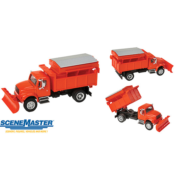 Walthers International 4900 Dump Truck w/Snowplow & Salt Spreader Orange HO Scale