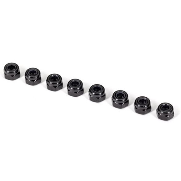 Traxxas 2745X Nuts 3mm Nylon Locking Black (8) : Sledge