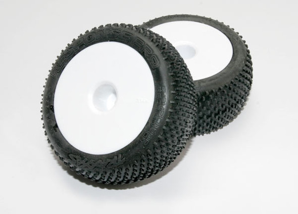 Traxxas 7175 Response Pro Tire On White Dish Wheel (2) 1/16 E-Revo VXL