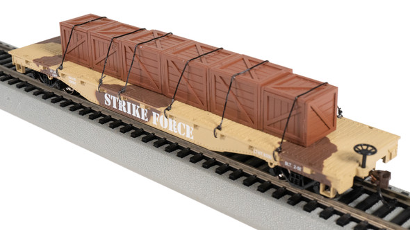 Bachmann 18934 52' Desert Camouflage with Crates Flatcar - HO Scale