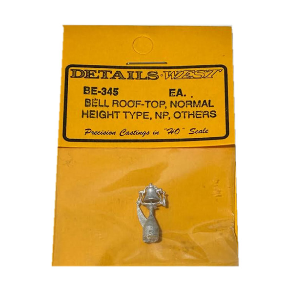 Details West BE-345 HO Roof-Mount Bell for Northern Pacific/Other Roads Normal Height HO Scale