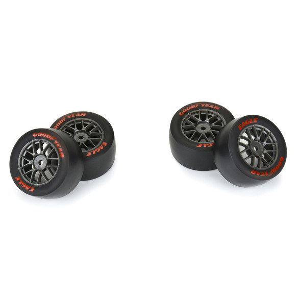 Pro-Line 1/12 Goodyear Eagle Option Tire F/R MTD Gray Wheels (4) for Losi NASCAR