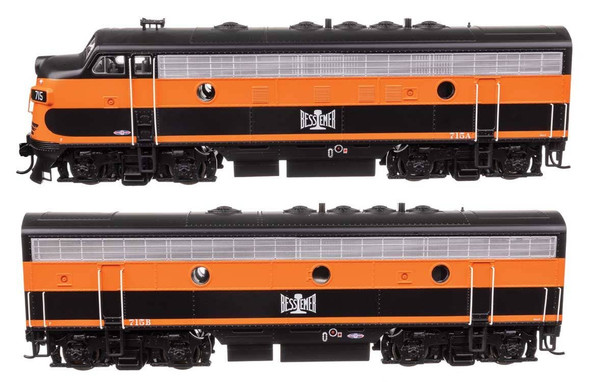 Walthers 11400 EMD F7 A-B Locomotive Set Standard DC Bessemer & Lake Erie #715A/715B HO Scale