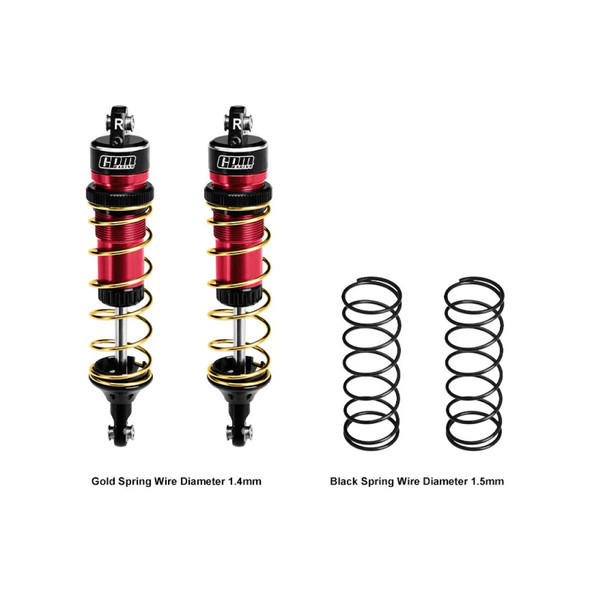 GPM Aluminum 6061-T6 Alloy Rear Adjustable Spring Shock 104mm Red for 1:8 JATO