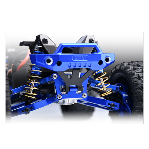 GPM Alum Front Bulkhead Mount Strengthen & Front Bumper Support Mount Green for 1/16 Mini Maxx