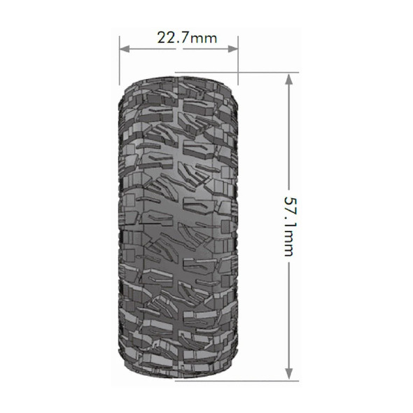 Louise R/C - CR-Mallet Front/Rear 1/18, 1/24 1.0" Crawler Tires Super Soft (2)