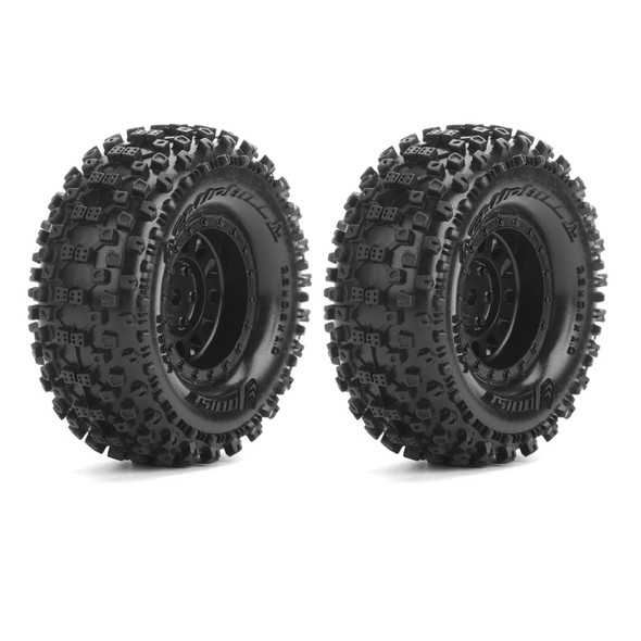 Louise R/C - CR-Uphill F/R 1/18, 1/24 1.0" Crawler Tires Super Soft w/Black Rim (2)