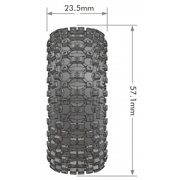 Louise R/C - CR-Uphill F/R 1/18, 1/24 1.0" Crawler Tires Super Soft w/Black Rim (2)