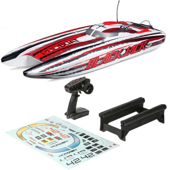 Pro Boat PRB08043T2 Blackjack 42" 8S Brushless Catamaran RTR Boat  White/Red Pro Boat PRB08043T2 Blackjack 42" 8S Brushless Catamaran RTR Boat  White/Red