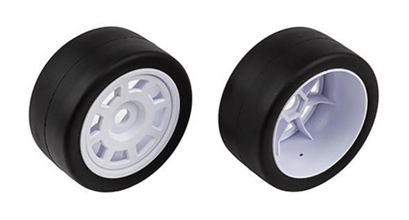 Associated 26017 1/7 Tires & Wheels White (2Pcs) for SR7 Hoonicorn