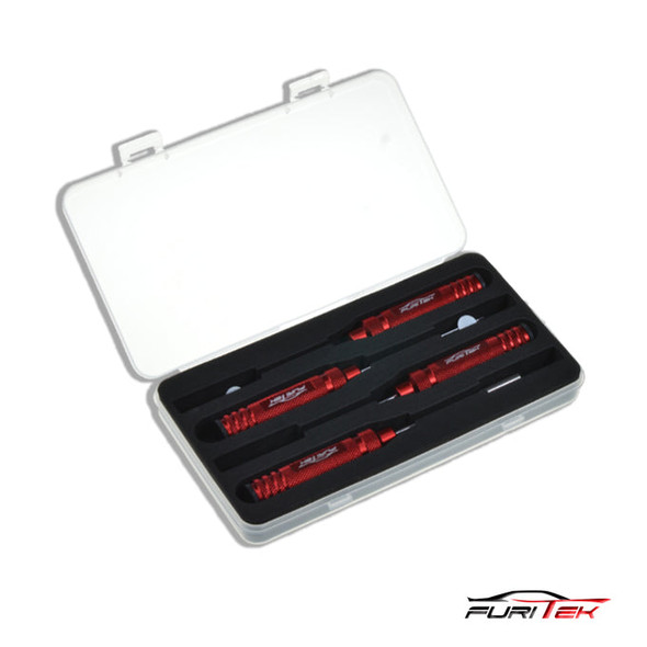 Furitek FUR-2560 HSS Chromium Hex Tool Set Red / Silver for 1/24 1/18 Crawler