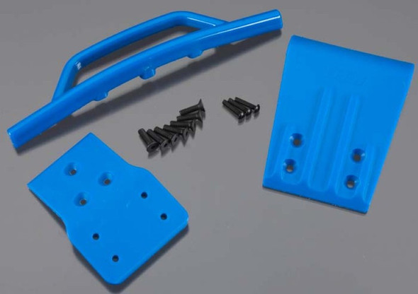 RPM 80025 Front Bumper & Skid Plate Blue Slash 4X4