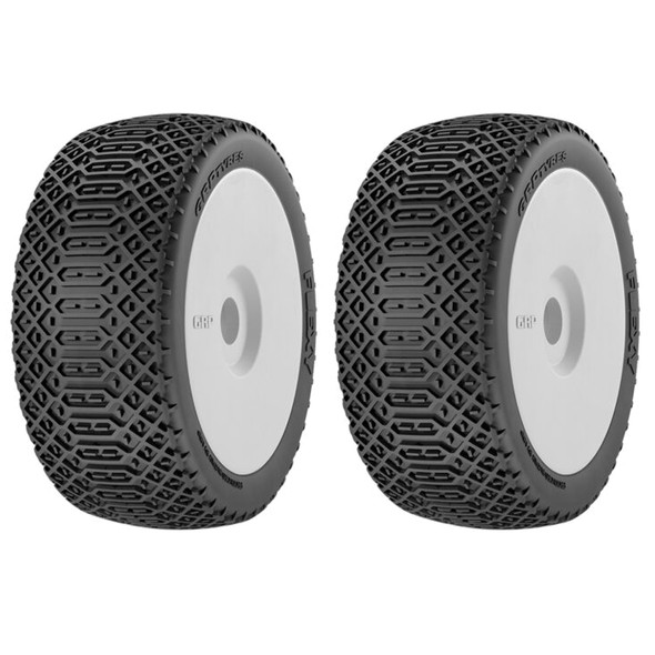 GRP GMX40-S25 1:8 BU FLEXY S25 SuperSoft Tires w/New White Wheel / Foam Insert (2)