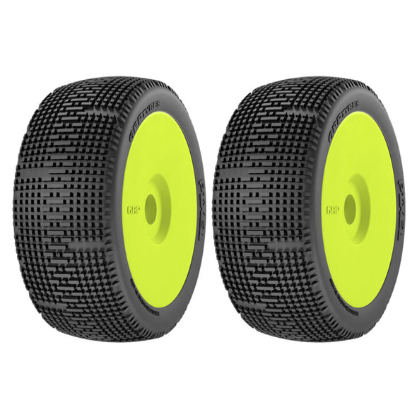 GRP GMY10-S25 1:8 BU PIXEL S25 SuperSoft Tires w/New Yellow Wheel / Foam Insert (2)