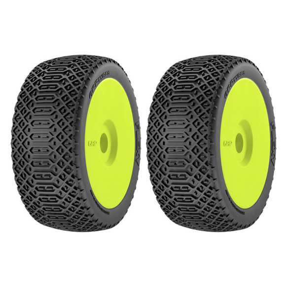 GRP GMY40-N25 1:8 BU FLEXY N25 SuperSoft Tires w/New Yellow Wheel / Foam Insert (2)