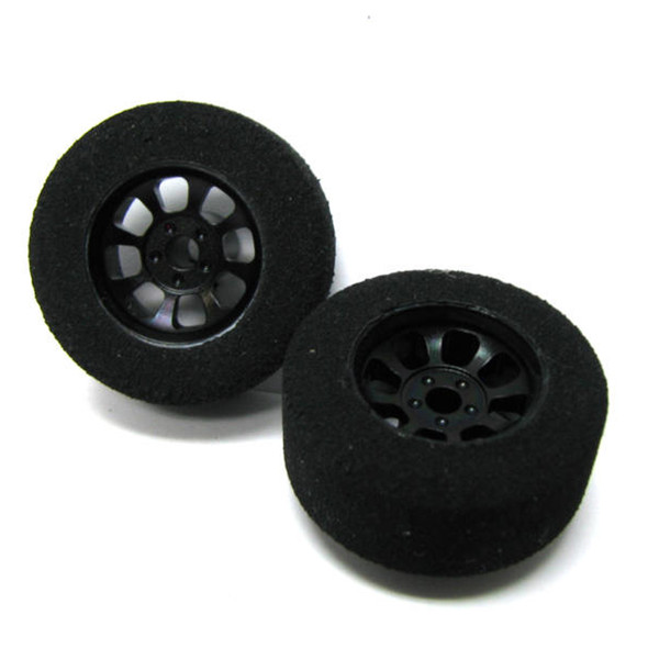H&R Racing HR1102 Nascar Front Black Narrow Wheel w/ Foam Tire (2) 1:24 Slot Car