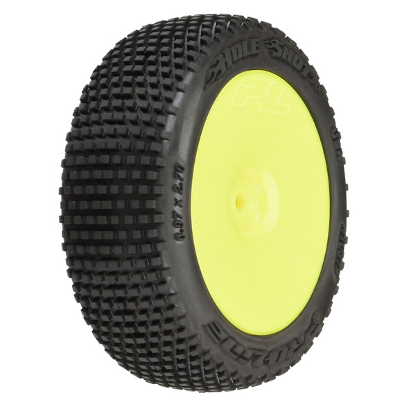 Pro-Line PRO1031712 1/14 Hole Shot 3.0 F/R Tire MTD 12mm Yellow Wheels (4) Typhon GROM