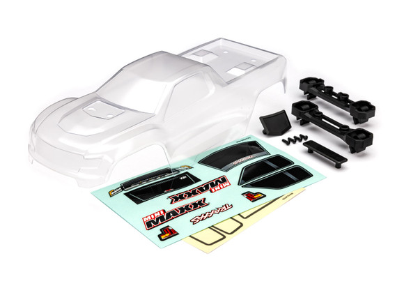 Traxxas 10711 Clear Body w/ Decals Sheet for Mini Maxx