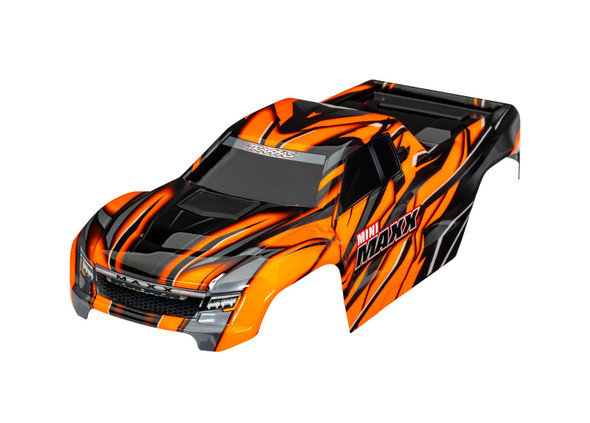 Traxxas 10711-ORNG ProGraphix Painted Orange Body w/ Decals Applied for Mini Maxx