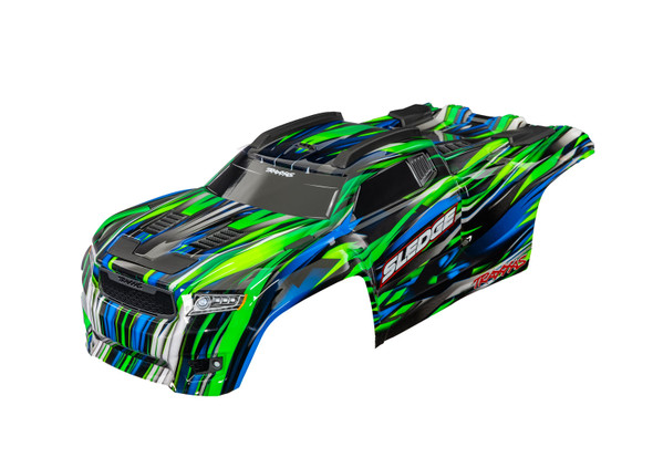 Traxxas 9511-GRN Painted, Decals Applied Green Body w/ F/R Body Mounts for Sledge