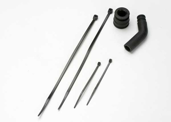 Traxxas 5245X Pipe Coupler(Black)/Exhaust Deflector/Ties Revo