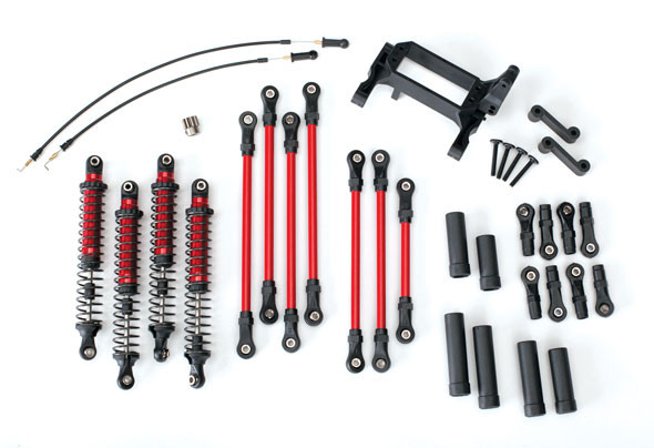 Traxxas 8140R Long Arm Lift Kit Complete Red : TRX-4 Ford Bronco / Defender / Tactical Unit