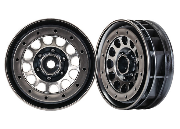 Traxxas 8173 Wheels Method 105 1.9" Black Chrome Beadlock (2) : TRX-4