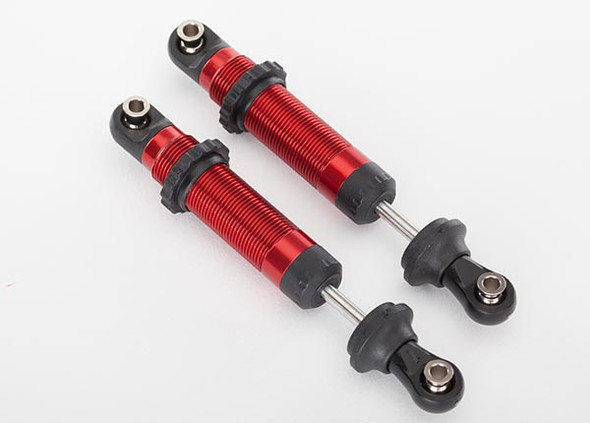 Traxxas 8260R Shocks GTS aluminum red-anodized assembled w/ spring retainers (2)