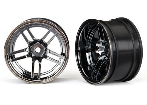 Traxxas 8372 Wheels 1.9' Split-Spoke (Black Chrome) Wide Rear (2) : 4-Tec 2.0 FORD GT