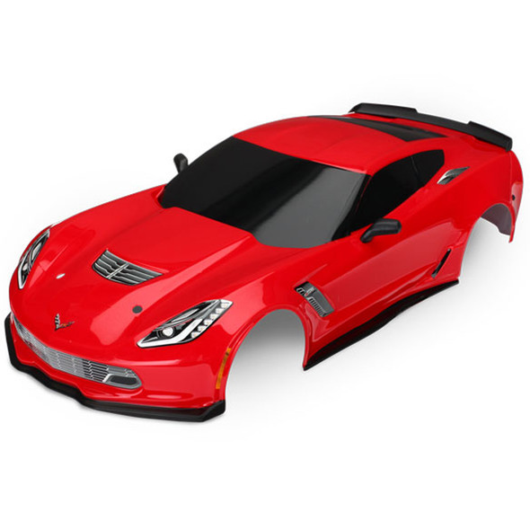 Traxxas 8386R Chevrolet Corvette Z06 Red Painted Body Decals Applied : 4-Tec / Ford GT