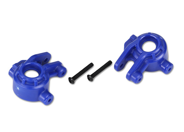 Traxxas 9037X Extreme Heavy Duty Steering Blocks Blue : 4x4 Hoss/Rustler/Slash