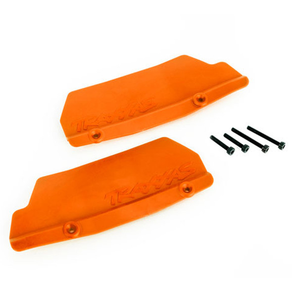 Traxxas 9519T Rear Left & Right Mud Guards Orange w/3x15 (2) 3x25mm (2) : Sledge