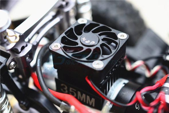 GPM Aluminum 35mm Motor Heatsink w/ Cooling Fan (9Pcs) Set Red : TRX-4 / TRX-6