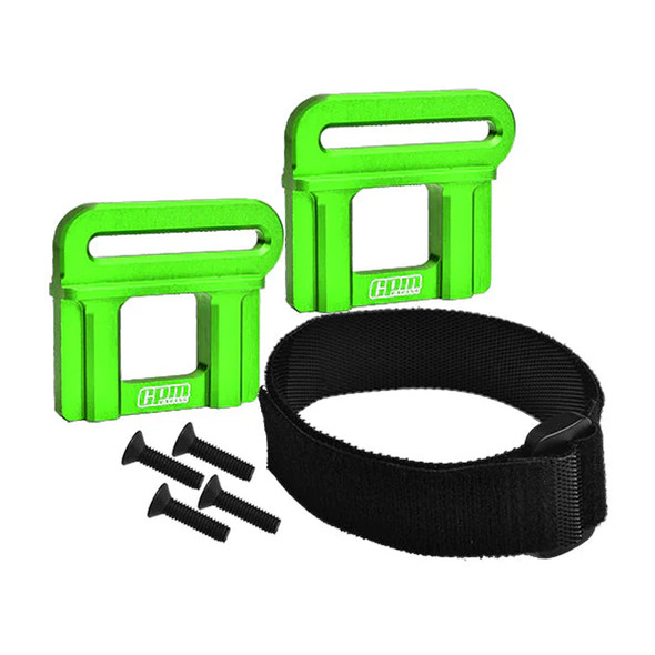 GPM Aluminum 7075 Alloy Battery Hold-Down Retainer Green for 1/8 Maxx Slash