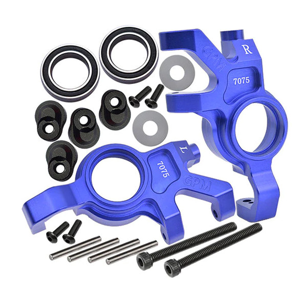 GPM Aluminum 7075 Front Oversized Steering Blocks Blue for 1/5 X-Maxx / XRT