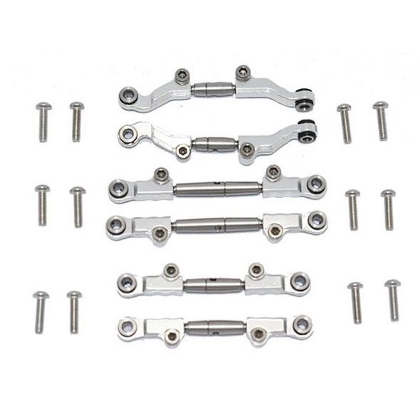 GPM Aluminum + Stainless Steel Adjustable Tie Rods Silver : Losi 1/18 Mini-T 2.0
