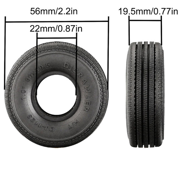 GPM 1.0 Inch Adhesive Crawler Rubber Tires 56x19.5mm w/Foam Inserts for 1/18 TRX4M